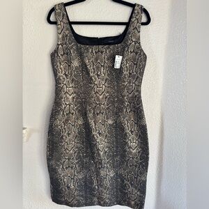 Elie Tahari Dress Size 8 Safari Gold Multi Animal Print